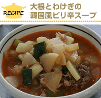 大根とわけぎの韓国風ピリ辛スープ